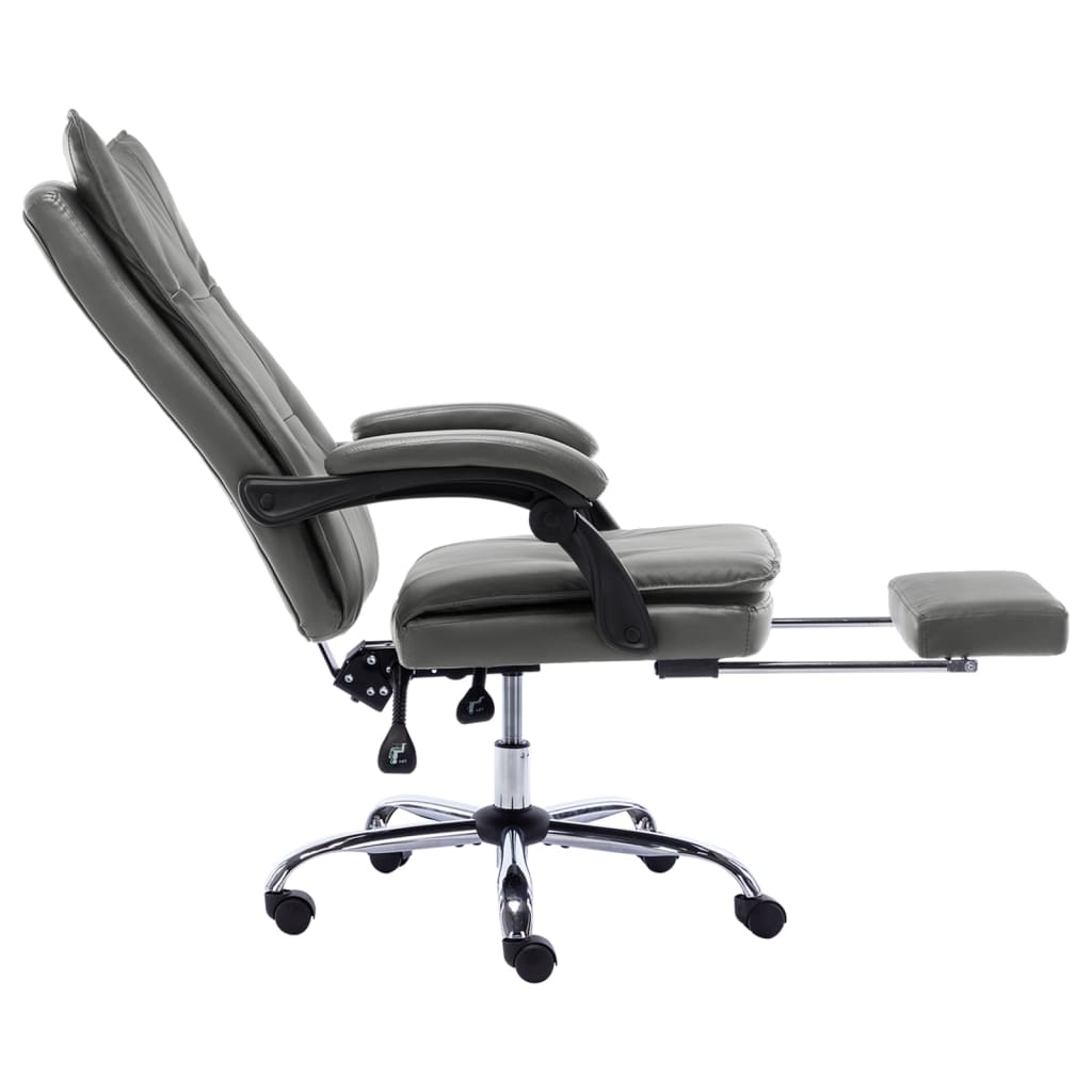 Silla De Oficina De Cuero Sintético Gris
