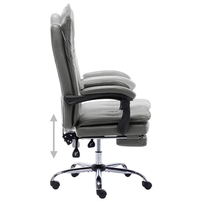 Silla De Oficina De Cuero Sintético Gris