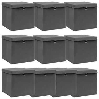 Caja De Almacenaje Con Tapa 4 Uds Tela Azul Celeste 32X32X32 Cm