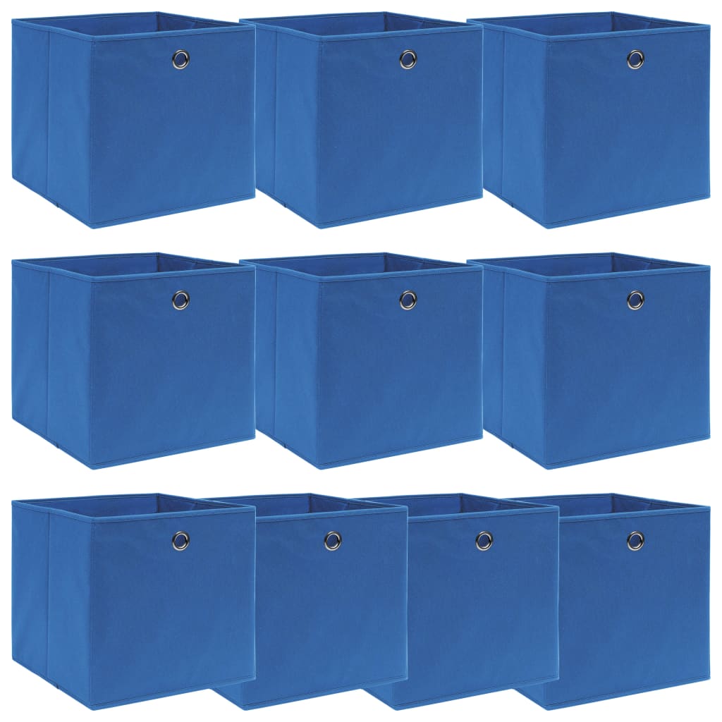 Caja De Almacenaje Con Tapa 4 Uds Tela Azul Celeste 32X32X32 Cm
