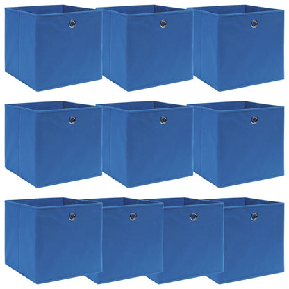 Caja De Almacenaje Con Tapa 4 Uds Tela Azul Celeste 32X32X32 Cm