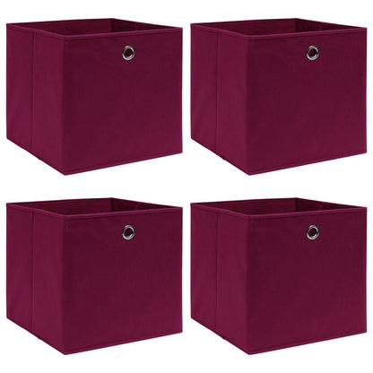 Caja De Almacenaje Con Tapa 4 Uds Tela Azul Celeste 32X32X32 Cm