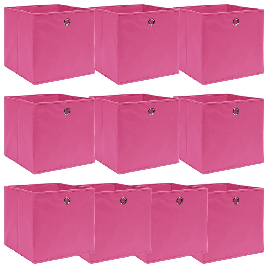 Caja De Almacenaje Con Tapa 4 Uds Tela Azul Celeste 32X32X32 Cm