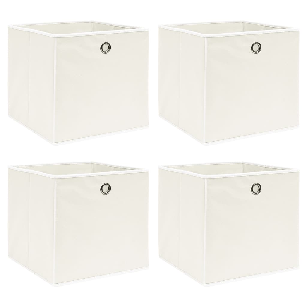 Caja De Almacenaje Con Tapa 4 Uds Tela Azul Celeste 32X32X32 Cm