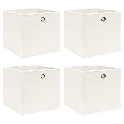 Caja De Almacenaje Con Tapa 4 Uds Tela Azul Celeste 32X32X32 Cm