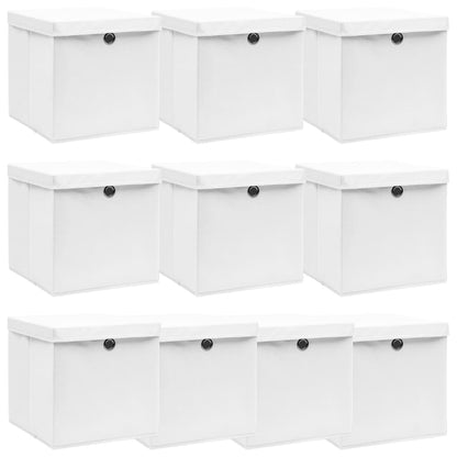 Caja De Almacenaje Con Tapa 4 Uds Tela Azul Celeste 32X32X32 Cm
