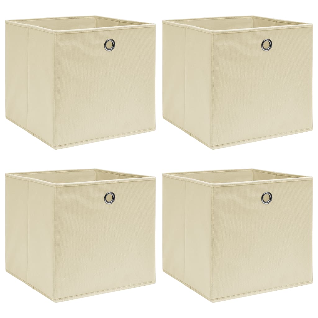 Caja De Almacenaje Con Tapa 4 Uds Tela Azul Celeste 32X32X32 Cm