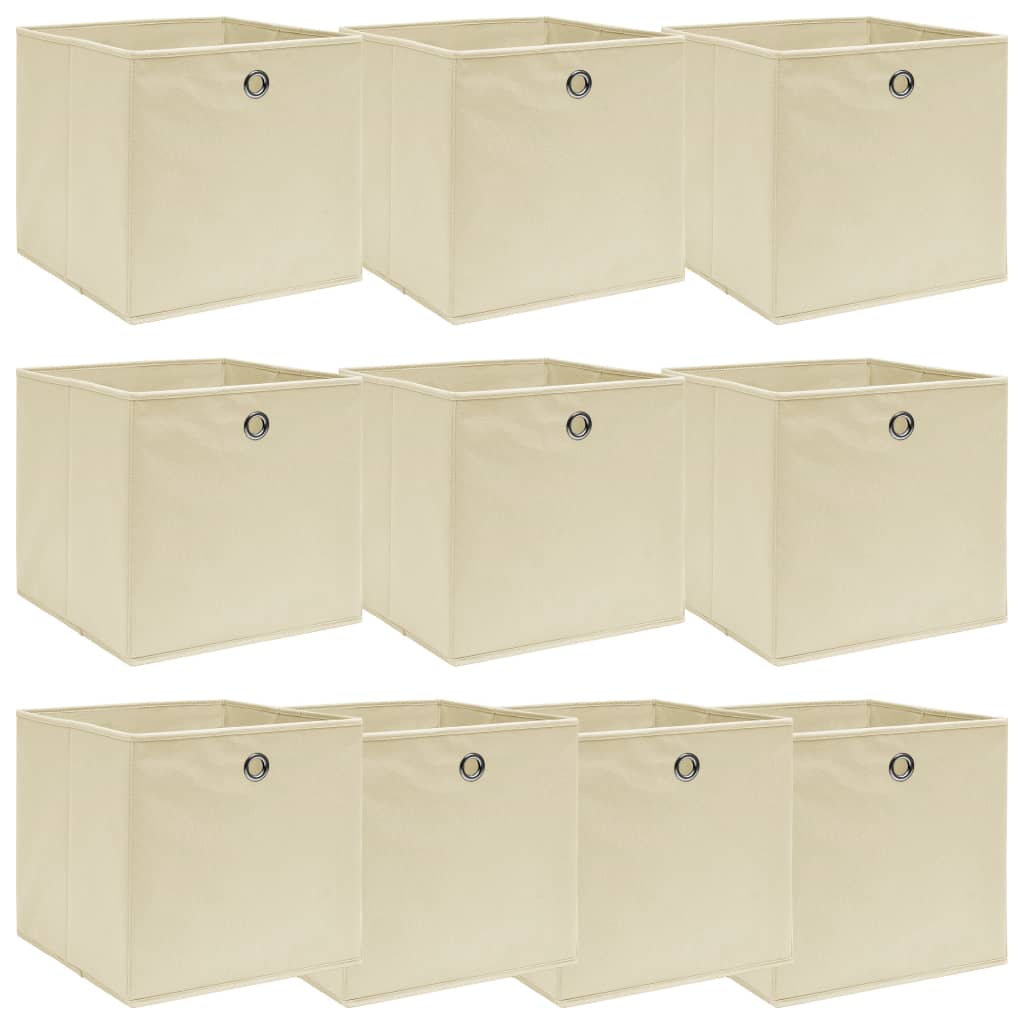 Caja De Almacenaje Con Tapa 4 Uds Tela Azul Celeste 32X32X32 Cm