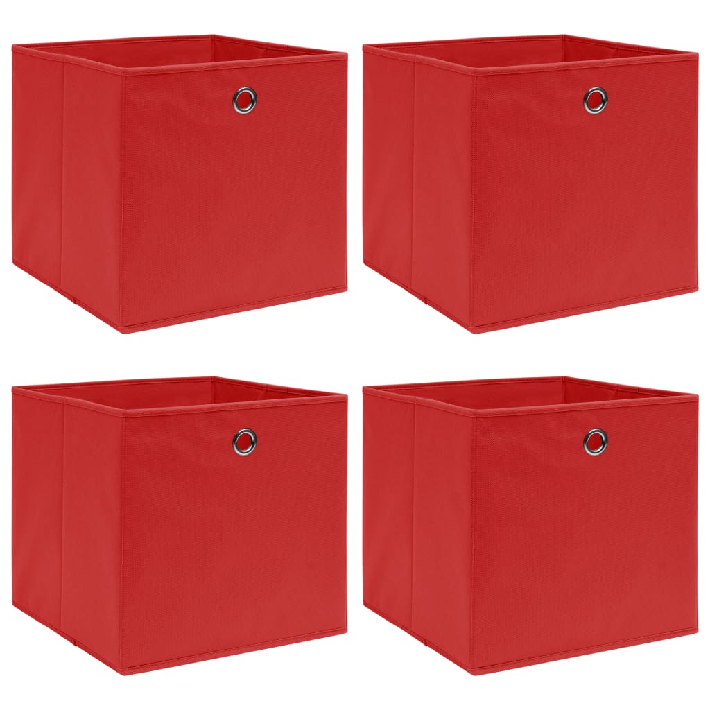 Caja De Almacenaje Con Tapa 4 Uds Tela Azul Celeste 32X32X32 Cm