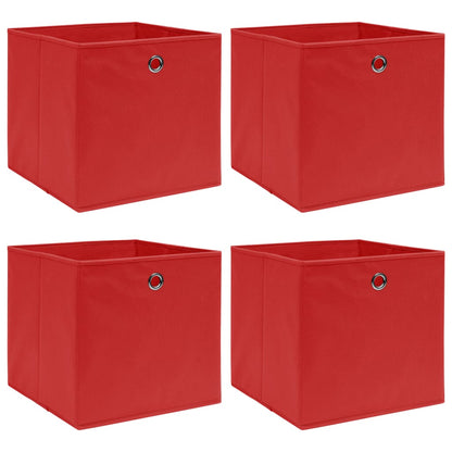 Caja De Almacenaje Con Tapa 4 Uds Tela Azul Celeste 32X32X32 Cm
