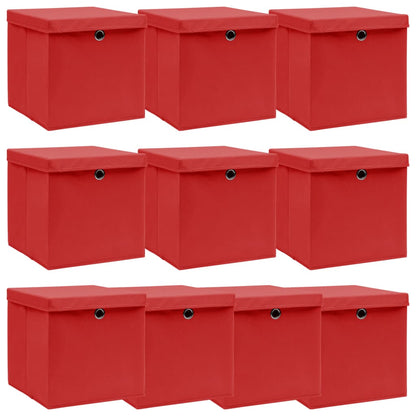 Caja De Almacenaje Con Tapa 4 Uds Tela Azul Celeste 32X32X32 Cm