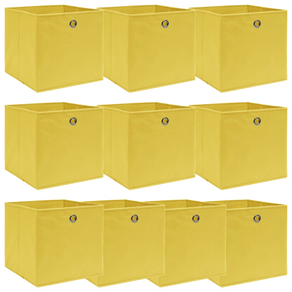 Caja De Almacenaje Con Tapa 4 Uds Tela Azul Celeste 32X32X32 Cm