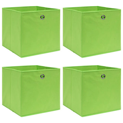 Caja De Almacenaje Con Tapa 4 Uds Tela Azul Celeste 32X32X32 Cm