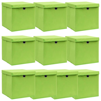 Caja De Almacenaje Con Tapa 4 Uds Tela Azul Celeste 32X32X32 Cm