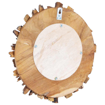 Espejo De Pared Redondo Teca 40 Cm
