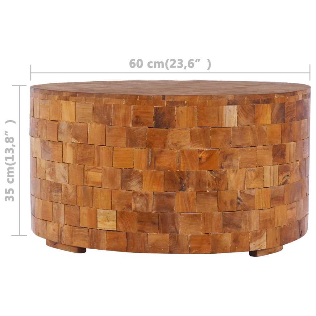 Mesa De Centro De Madera Maciza De Teca 60X60X35 Cm