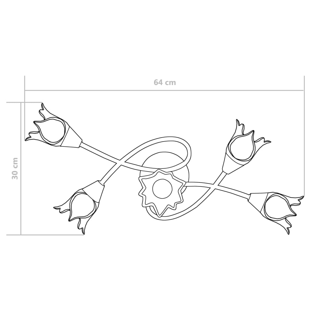 Lámpara De Techo Con Pantallas Vidrio 5 Bombillas E14