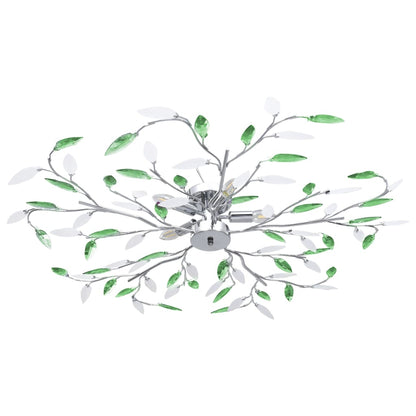 Lámpara De Techo Brazos Cristal Forma Hoja 5 Bombillas