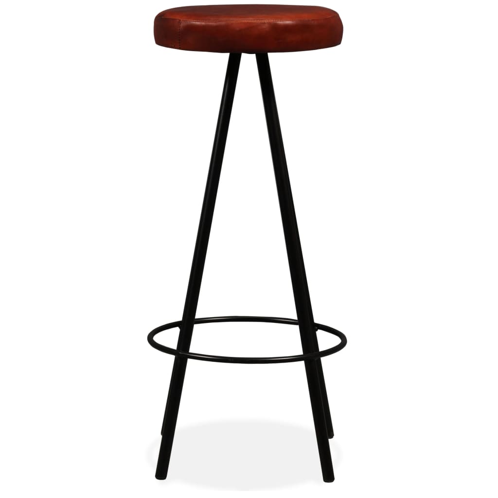 Set Muebles De Bar 9 Pzas Madera Maciza Acacia Cuero Auténtico