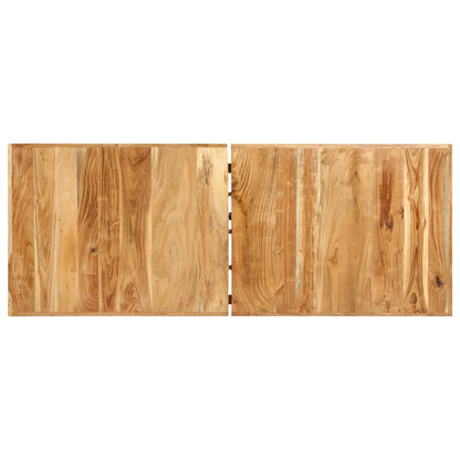 Set Muebles De Bar 9 Pzas Madera Maciza Acacia Cuero Auténtico
