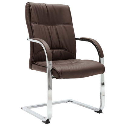 Silla De Oficina Voladiza De Cuero Sintético
