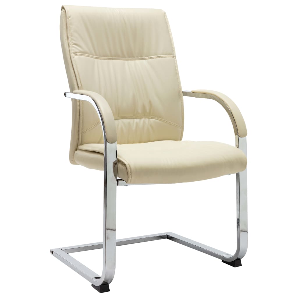 Silla De Oficina Voladiza De Cuero Sintético