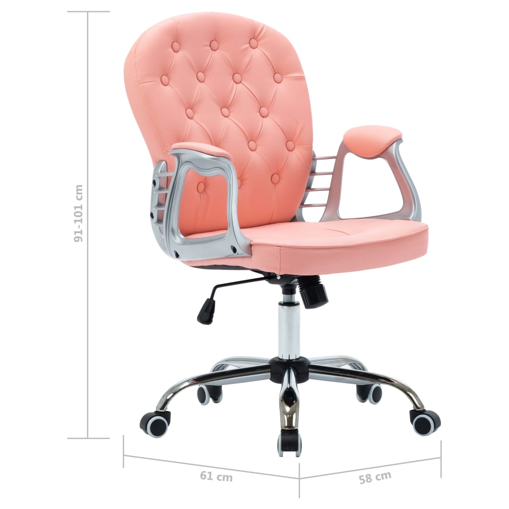 Silla De Oficina Giratoria De Cuero Sintético