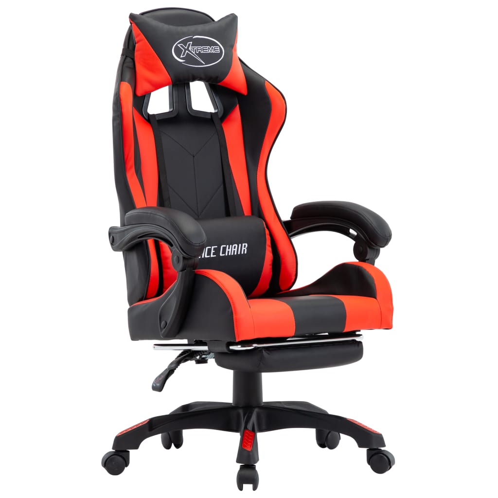 Silla Gaming Con Reposapiés Cuero Sintético