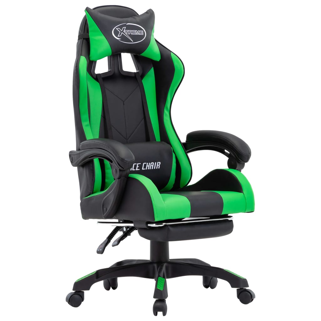 Silla Gaming Con Reposapiés Cuero Sintético