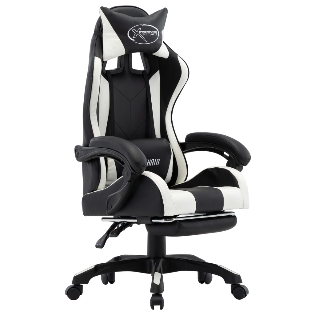 Silla Gaming Con Reposapiés Cuero Sintético