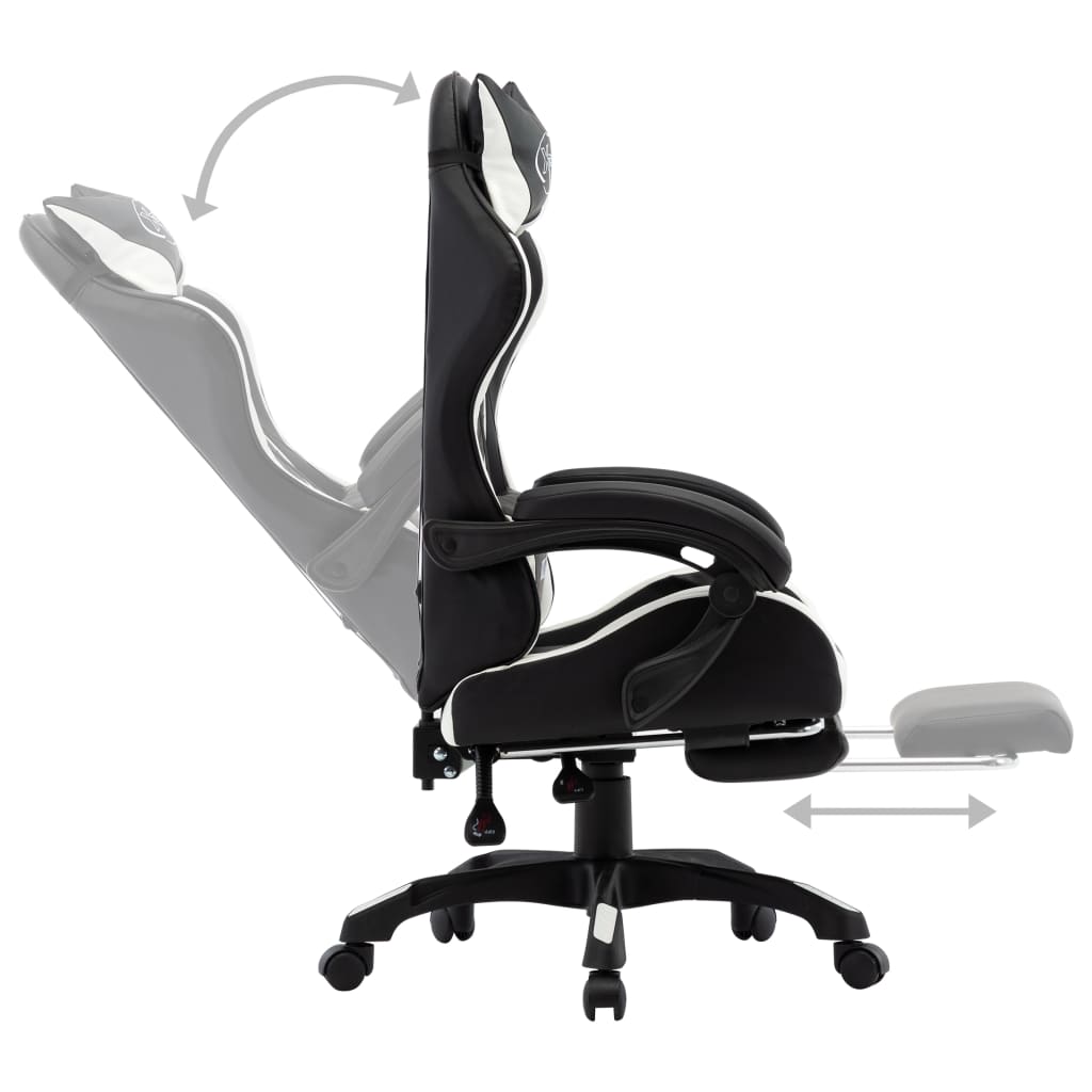 Silla Gaming Con Reposapiés Cuero Sintético