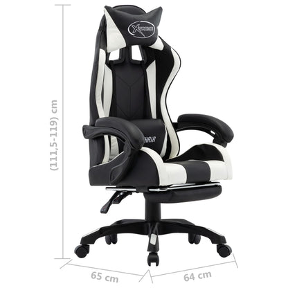 Silla Gaming Con Reposapiés Cuero Sintético