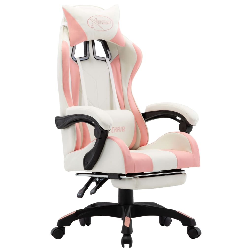Silla Gaming Con Reposapiés Cuero Sintético
