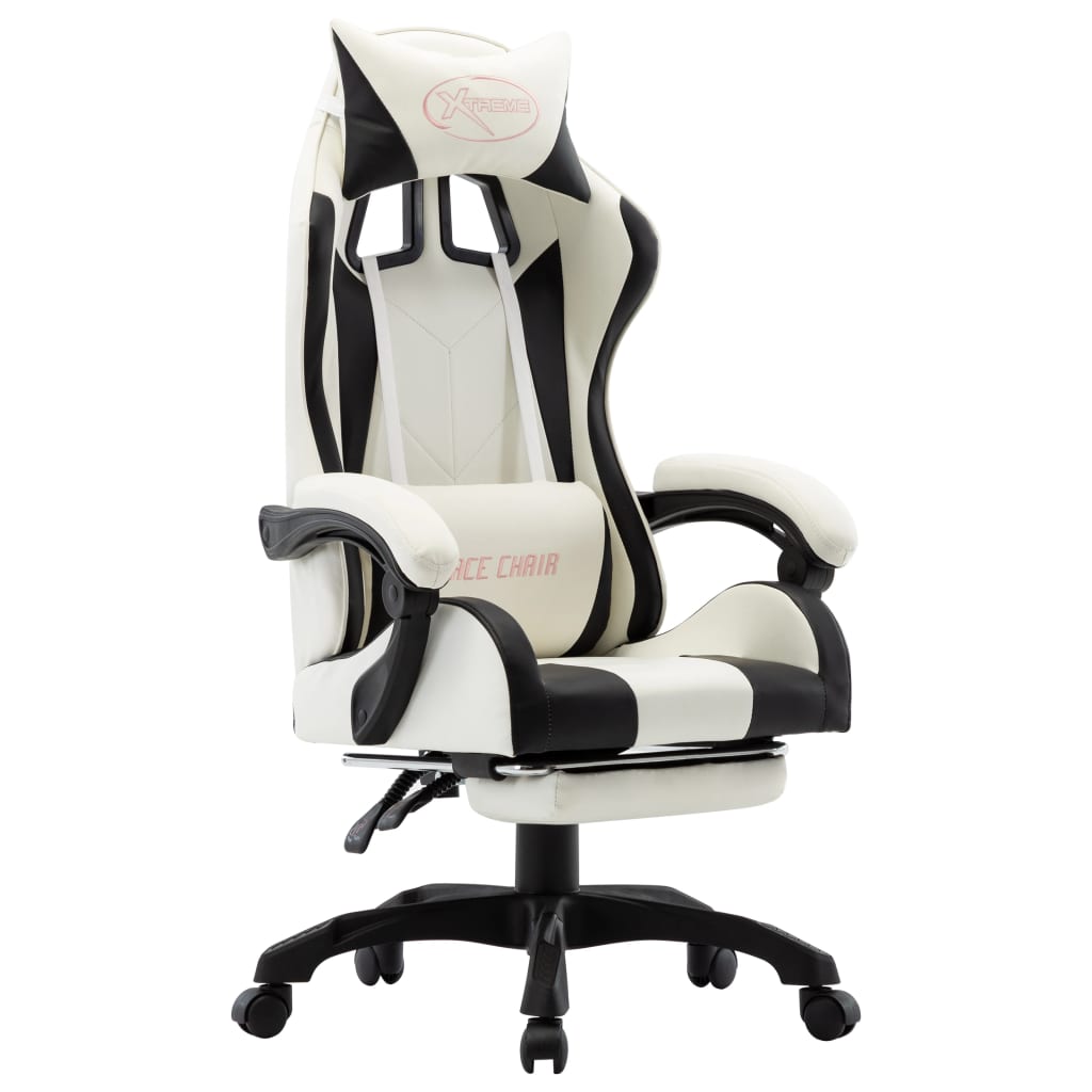Silla Gaming Con Reposapiés Cuero Sintético