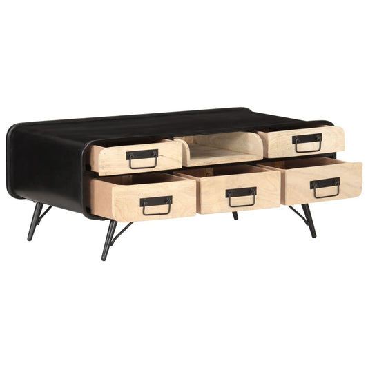 Mesa De Centro Madera Maciza De Mango 100X50X40 Cm