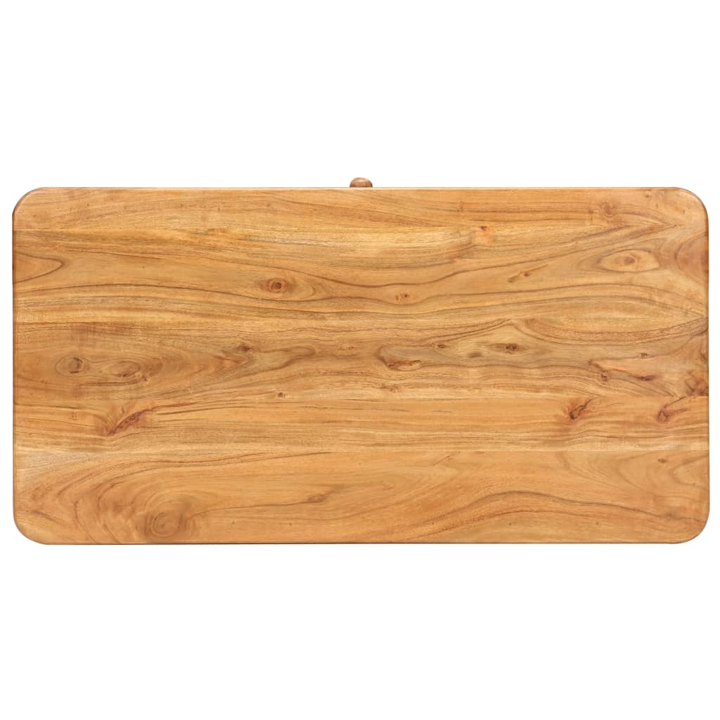 Mesa De Centro Madera Maciza De Acacia 100X50X40 Cm