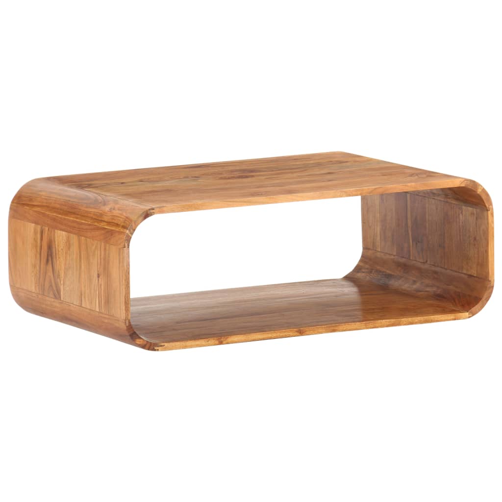 Mesa De Centro De Madera Maciza De Acacia 90X50X30 Cm