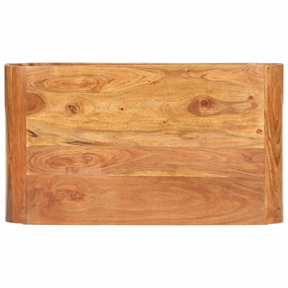 Mesa De Centro De Madera Maciza De Acacia 90X50X30 Cm
