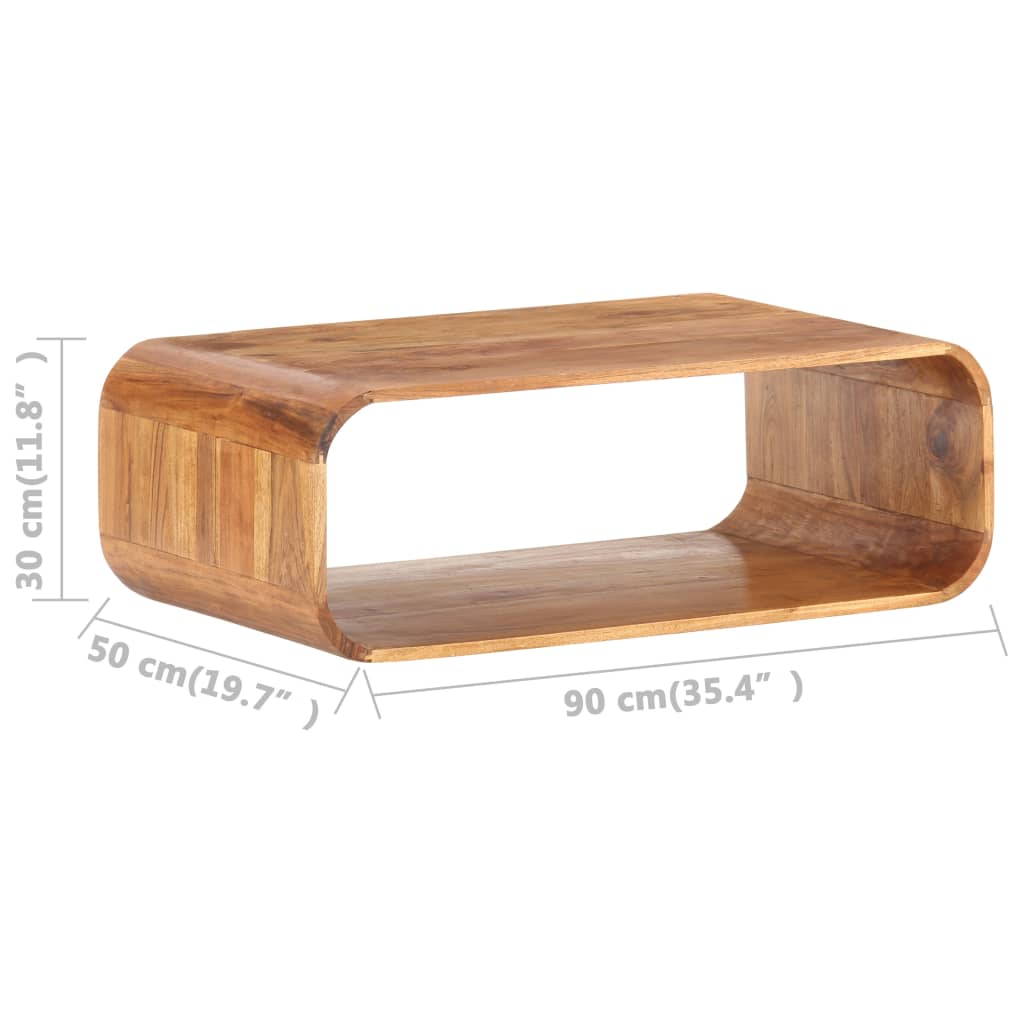 Mesa De Centro De Madera Maciza De Acacia 90X50X30 Cm