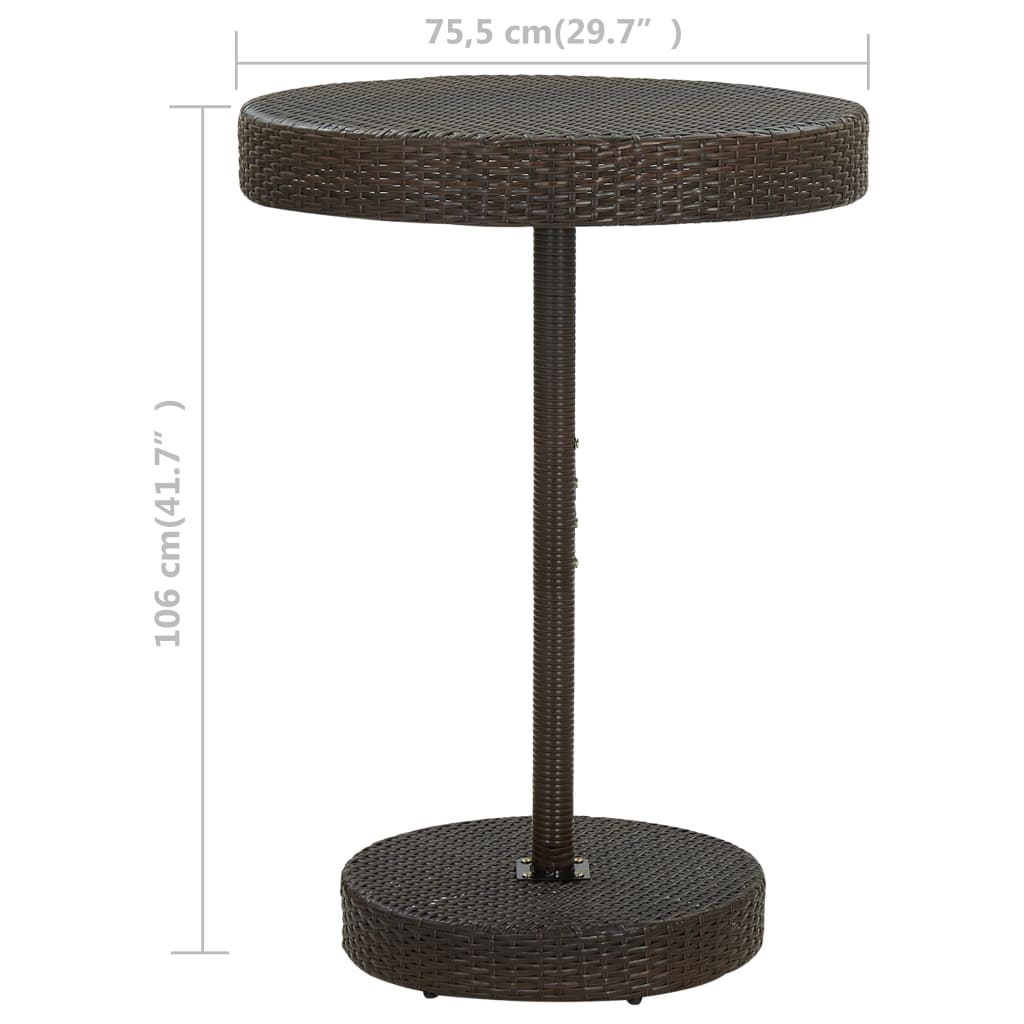 Mesa De Jardín De Ratán Sintético 75,5X106 Cm