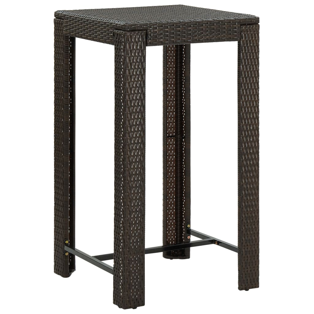 Mesa Alta Para Jardín Ratán Sintético 100X60,5X110,5 Cm
