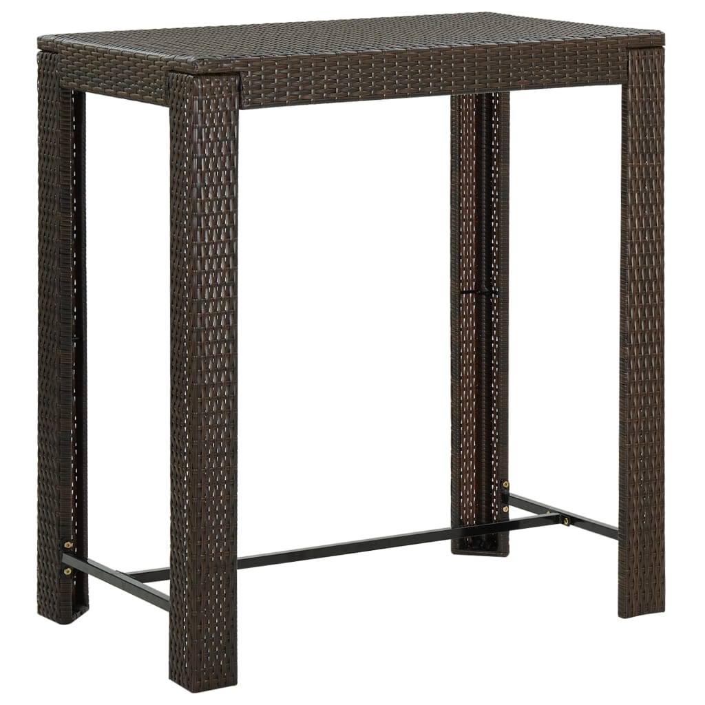 Mesa Alta Para Jardín Ratán Sintético 100X60,5X110,5 Cm