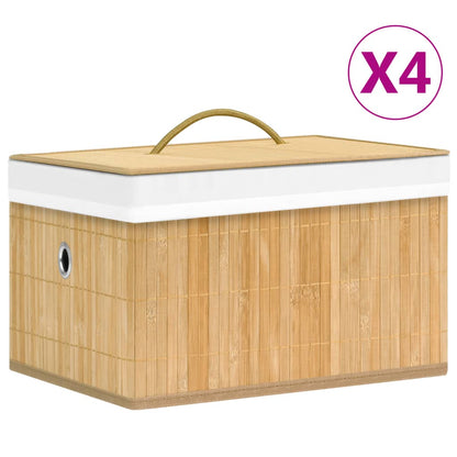 Cajas De Almacenamiento De Bambú 4 Unidades