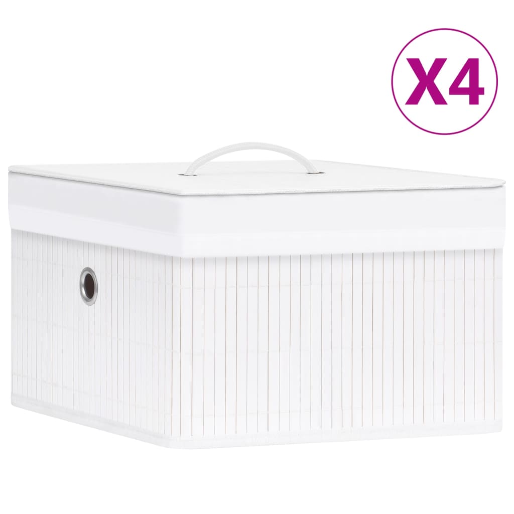 Cajas De Almacenamiento De Bambú 4 Unidades
