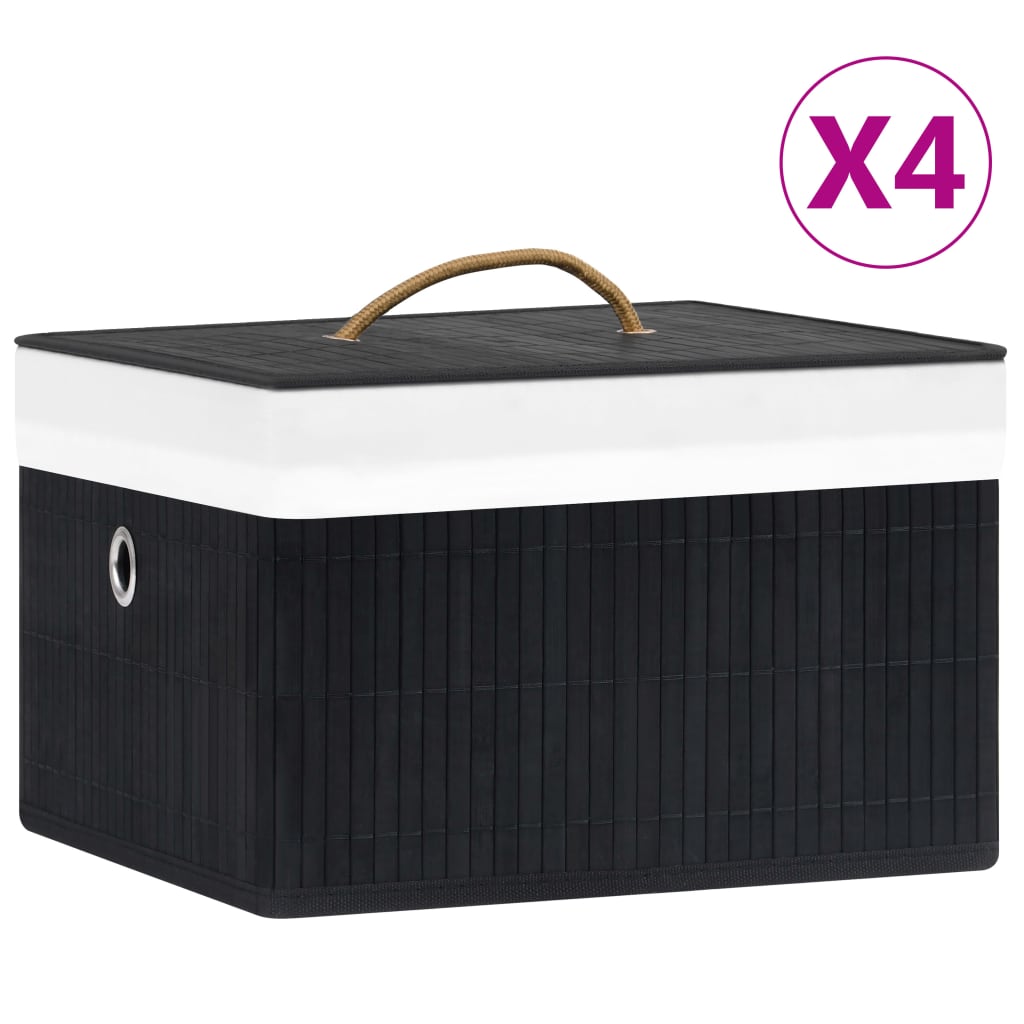 Cajas De Almacenamiento De Bambú 4 Unidades