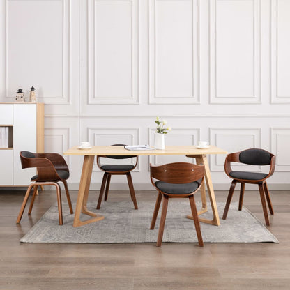 Sillas De Comedor 2 Unidades Madera Curvada Y Cuero Sintético