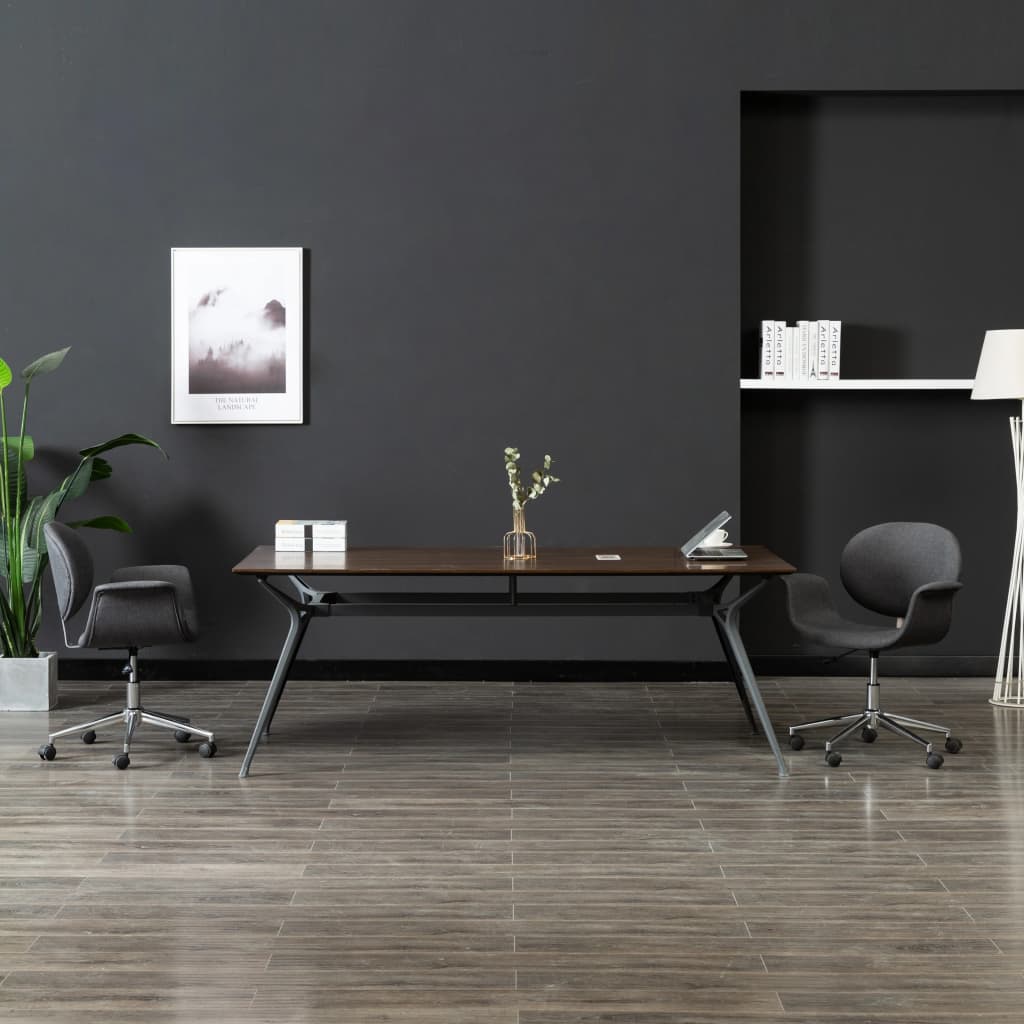 Silla De Oficina Giratoria De Tela Gris Taupe