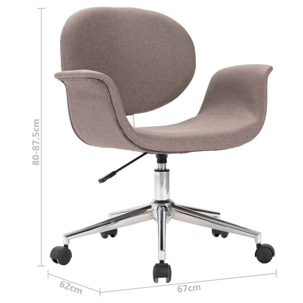 Silla De Oficina Giratoria De Tela Gris Taupe