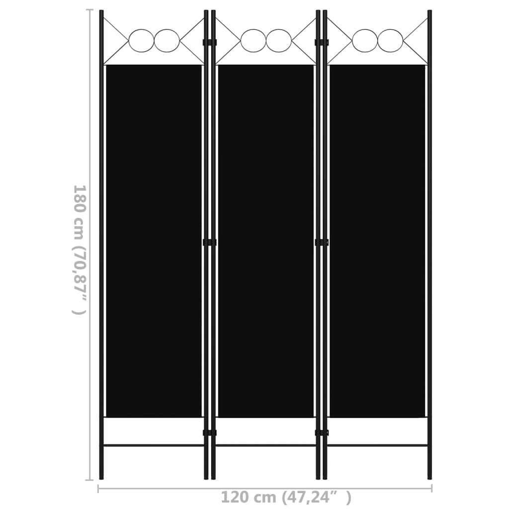 Biombo Divisor De 3 Paneles 120X180 Cm
