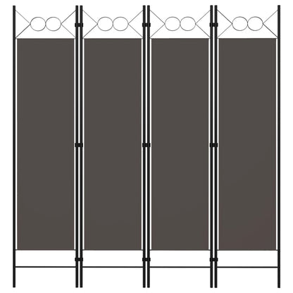 Biombo Divisor De 4 Paneles Gris 160X180 Cm